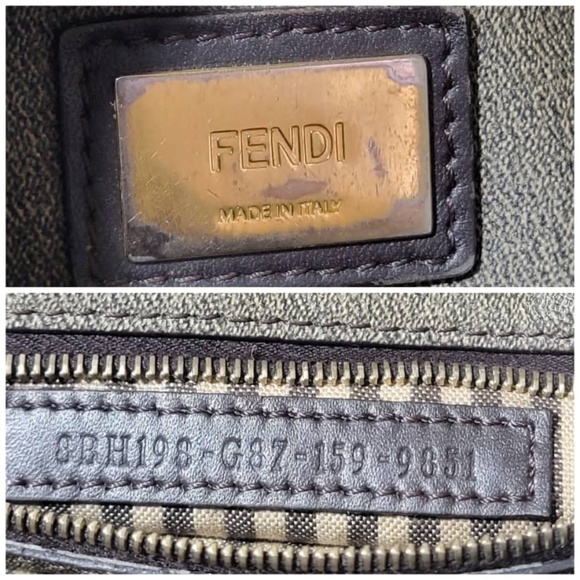 Authentic Fendi Tobacco Zucca Coated Canvas Spalmati Roll Shopper Tote B… - Picture 6 of 13